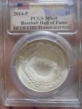 2014 P Mint Baseball Hall of Fame Silver Dollar