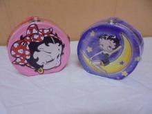 2 Metal Betty Boop Lunch Boxes Filled w/ Candy