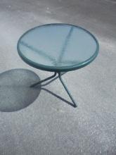 Small Round Glass Top Patio Side Table