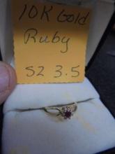 Ladies 10kt Gold & Ruby Ring