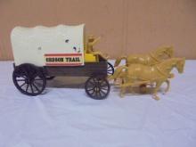 Vintage Oregon Trail Covered Wagon w/ Horse Team & Driver