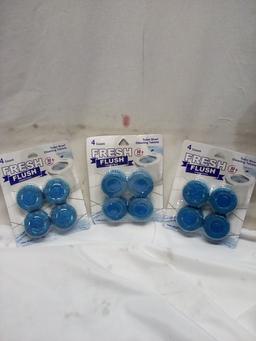 Fresh Flush Toilet Bowl Cleaning Tablets. Qty 3- 4 Count Packs.