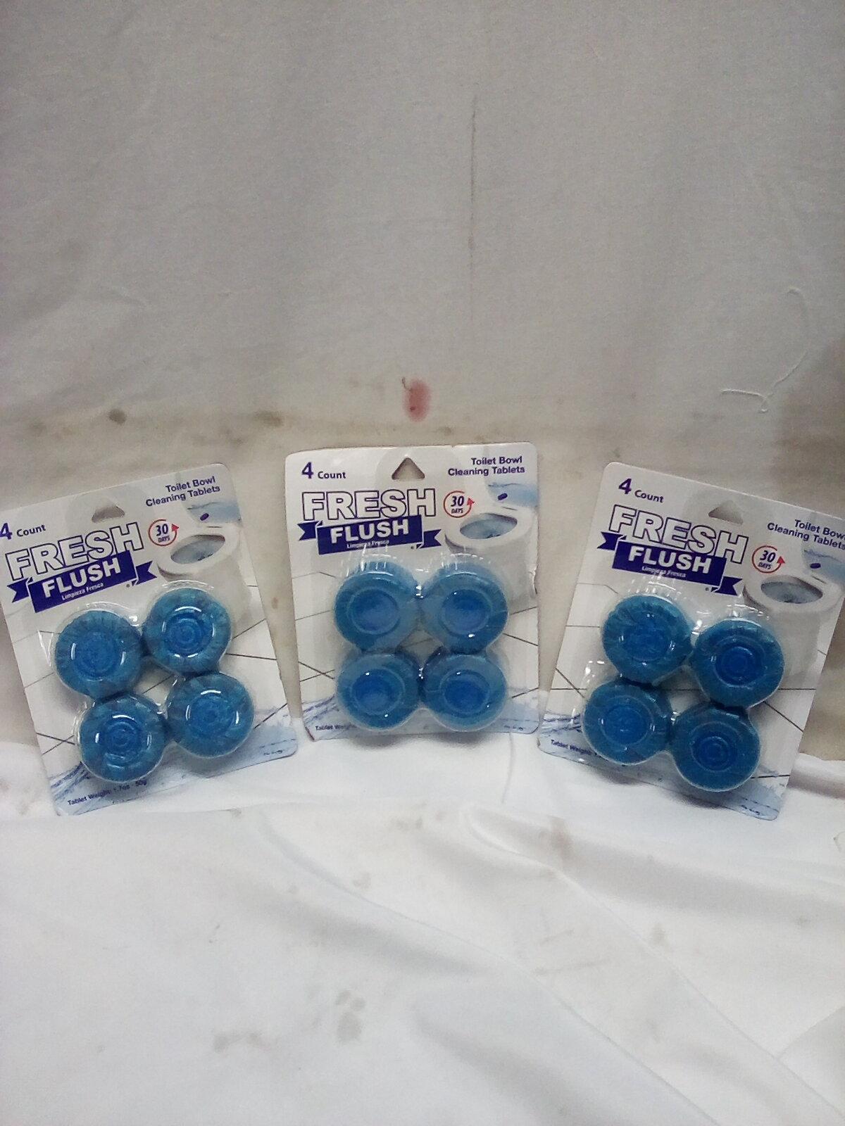 Fresh Flush Toilet Bowl Cleaning Tablets. Qty 3- 4 Count Packs.