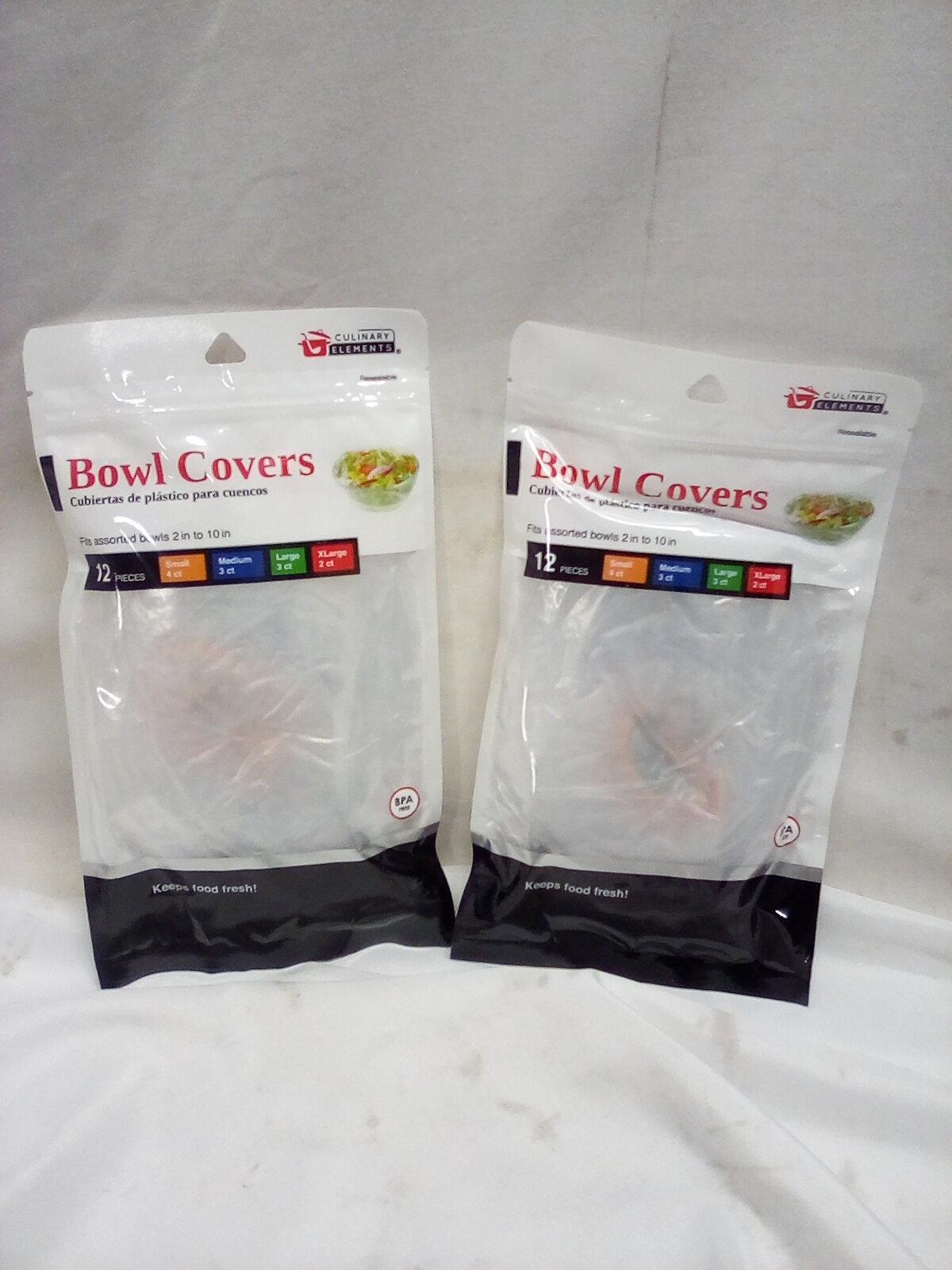 Culinary Elements Bowl Covers. Qty 2- 12 Pack.