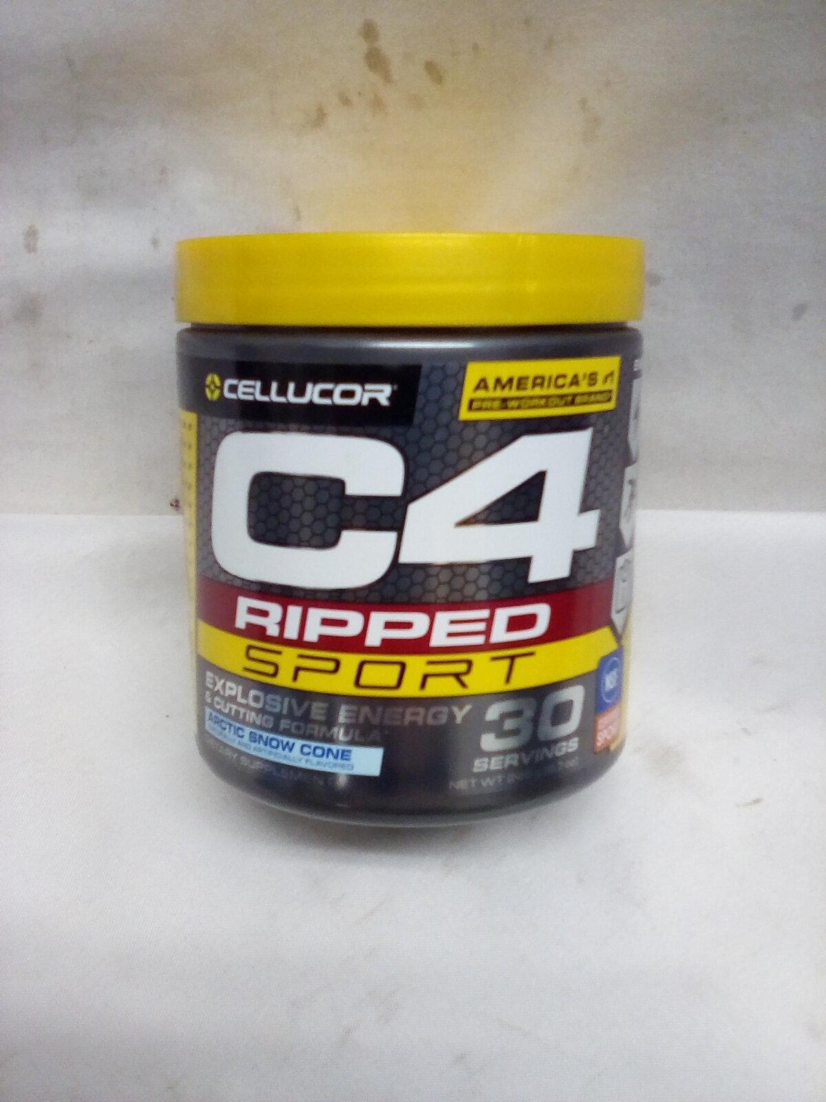 Cellucor C4 Ripped Sport Pre Workout. Flavor: Arctic Snow Cone. 8.7 oz.