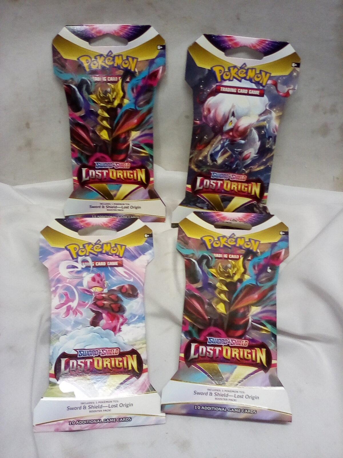 Pokemon Trading Cards. Sword & Shield Lost Origin. Qty 4 Packs.