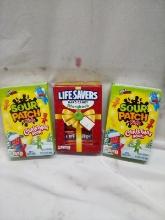 Sour Patch Kids & Lifesavers Storybooks w/ Candy. Qty 3.