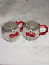 Wondershop Earthenware Cat Mugs. Qty 2.