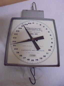 Vintage Set of Hanson Hanging Dairy Scales