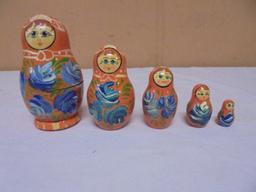 3pc Set of Wooden German Nesting Dolls