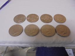 Group of 8 Eisenhower Dollars