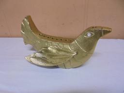 Gold Metal Bird Candle Holder