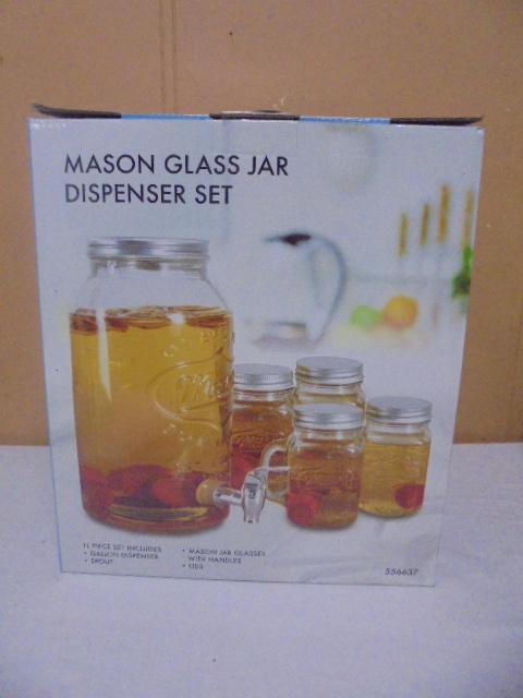 Mason Jar Glass Dispenser Set