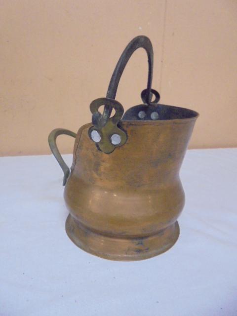 Small Copper Scuttle w/ Brass Handles