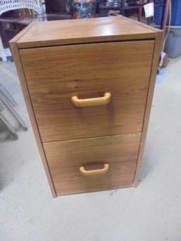 2 Drawer Wooden File Cabinet w/ Hanging File Folders