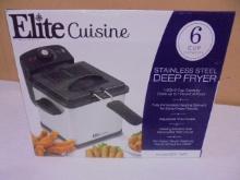 Brand New Elite Cuisine 6 Cup Stainless Steel Deep Fryer