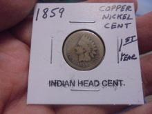 1859 Copper Nickel Indian Head Cent