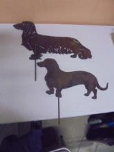 2 Metal Art Dachshund Outdoor Décor