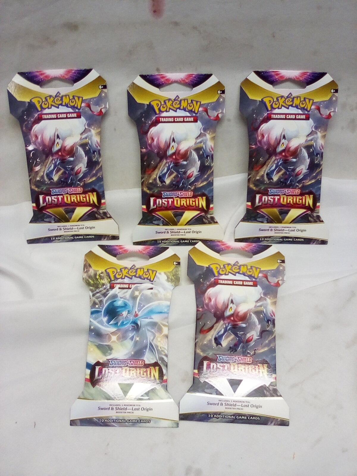 Pokemon Sword & Shield Lost Origin Trading Cards. Qty 5 Packs.