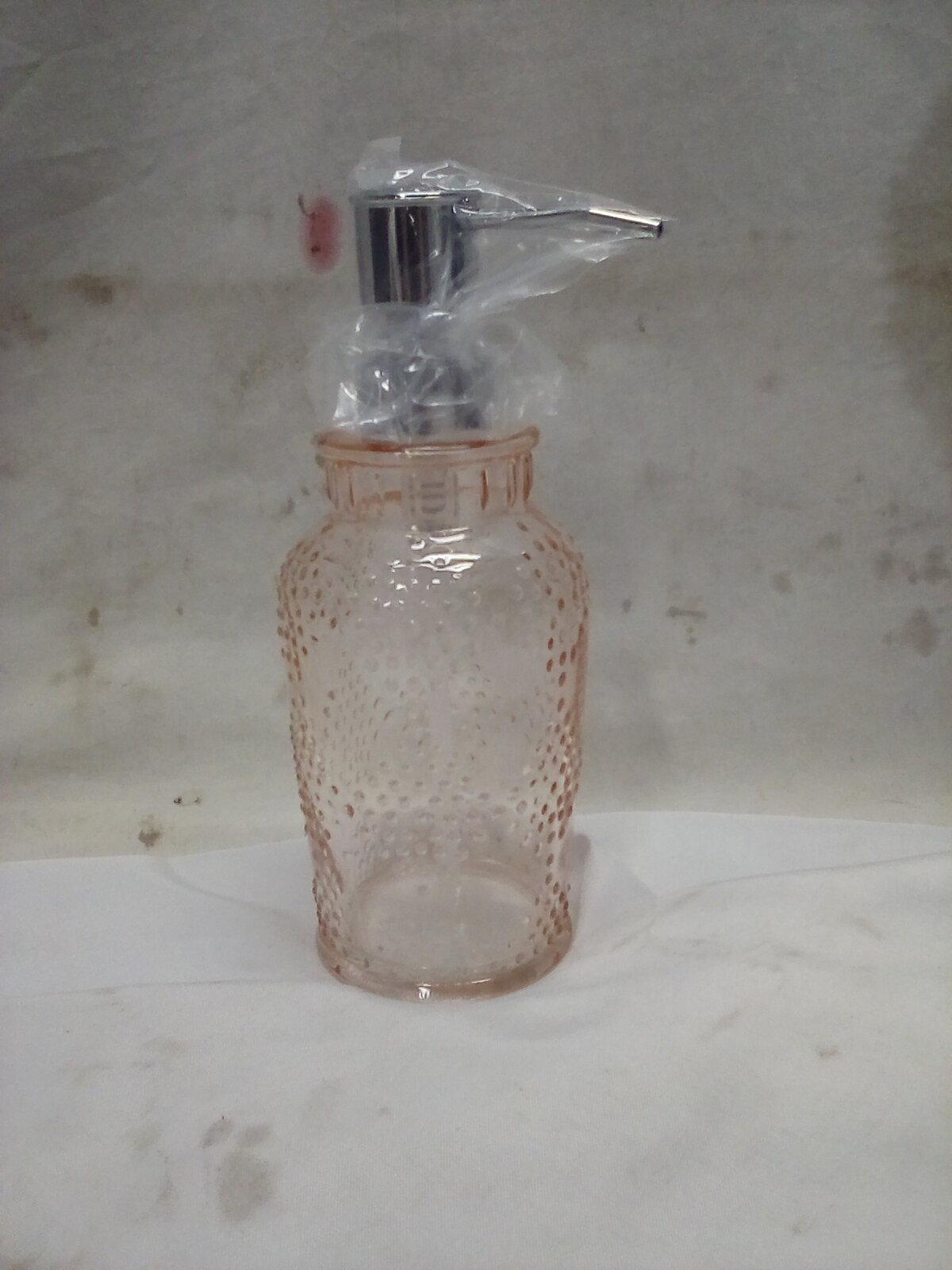 Pink Glass Soap Bottle