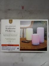 QTY 1 Set LED Pillar Multicolor Flickering Candle Set