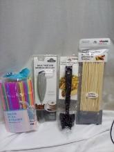 QTY 1 each, Ground meat chop, Jumbo skewers, 125ct straws, milk frother