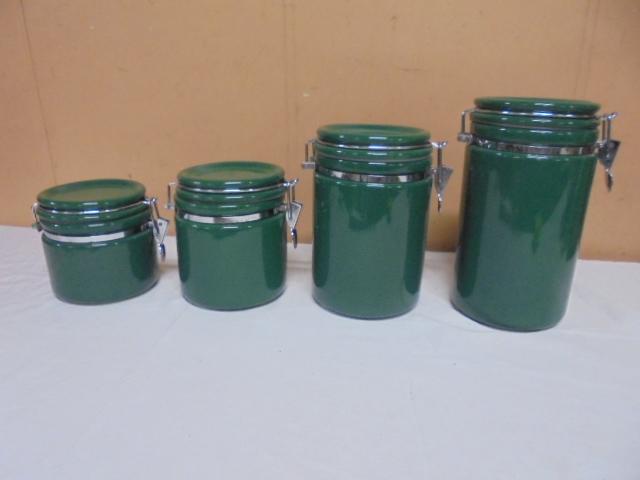 4 Pc. Green Ceramic Canister Set