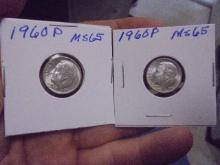 (2) 1960 P-Mint Silver Roosevelt Dimes