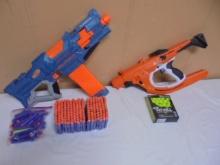 2 Nerf Blasters w/ Soft Darts & Balls