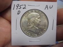 1952 D Mint Silver Franklin Half Dollar