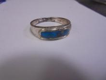 Ladies Sterling Silver and Turquoise Ring