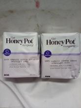 The Honey Pot Company 100% Organic Cotton Overnight Pads. Qty 2. 12 ct.