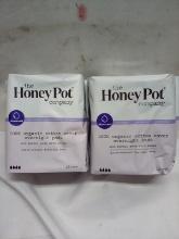 The Honey Pot Company 100% Organic Cotton Overnight Pads. Qty 2. 12 ct.