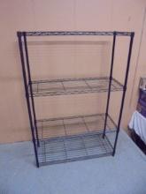 4 Tier Heavy Duty Metal Wire Shelving Unit w/ Adjustable Shelves