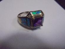 Beautiful Ladies Sterling Silver Ring w/ Stones