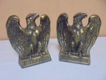 Set of Vintage Metal Colonial Virginia Eagle Bookends