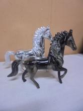 Set of 2 Metal Running Horses