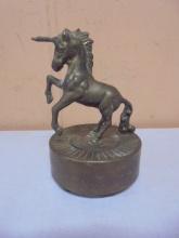 Vintage Solid Brass Unicorn Music Box