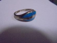 Ladies Sterling Silver & Turquoise Ring