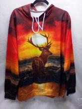 long Sleeved, hooded Deer Shirt, Size 2xl