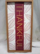 Thankful wood  décor 12inx24in