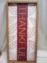 Thankful wood  décor 12inx24in