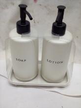 Hearth & Hand Soap & Lotion Pump Set w/ Tray.
