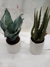 Faux Potted Plants. Qty 2.