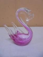 Beautiful Art Glass Swan Paperweight