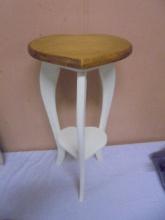 Solid Wood Painted Heart Shaped Side Stand