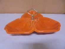 Vintage California Pottery Strawberry Divided Dish