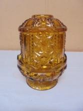 Vintage Amber Indiana Glass Fairy Lamp