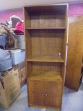 6ft Solid Wood Bookcase w/ Doors on Bottom