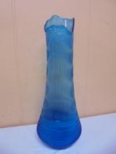 Vintage LE Smith Tall Sapphire Swung Glass Vase